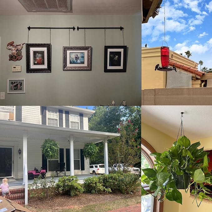 11 Inch Silver Hanging Chain, Small Hanging Basket Chain Kits with Hooks for Bird Feeder Hanging Plant Extender Porch Wind Chime