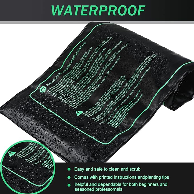 4 Pack Seedling Heat Mat Heating Mat for Seedlings Grow Mats Waterproof Hydroponic Heating Pad Heat Plant Heating Mat for Indoor Plants Grow Seed Starting Greenhouse(10" x 20.75")