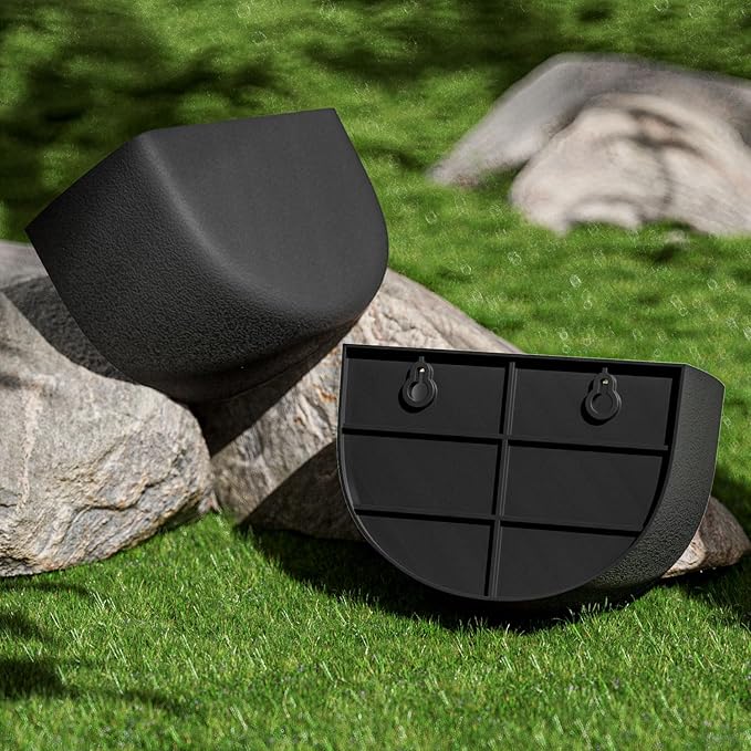 2 Pack Wall Hanging Planter Pots for Indoor and Outdoor Plants, 7 Inch Half-Moon-Shaped Plastic Wall Planter, Wall Mounted Succulent Planters (Black)