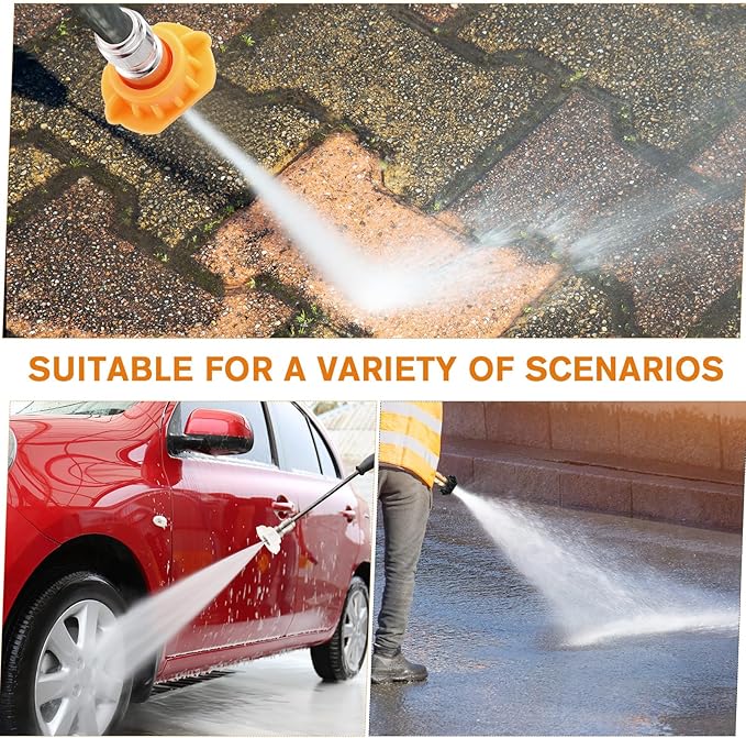 1/4 Inch Pressure Washer Nozzle Tips Quick Connector 2.5 Gpm 4000 Psi Power Washer Spray Tips Set for Home Car Patio Driveway(Yellow,10 Pack)