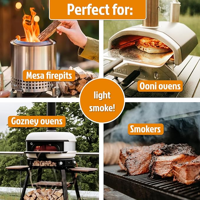 Smoking Chunks - Maple, Beech & Oak. 5 Inch Universal Cooking Firewood - 15lbs. ~1000cuin Premium Kiln Dried Cooking Wood for Grills, Smokers and Ooni, Solo, Bertello Pizza Ovens (Hardwood Blend)