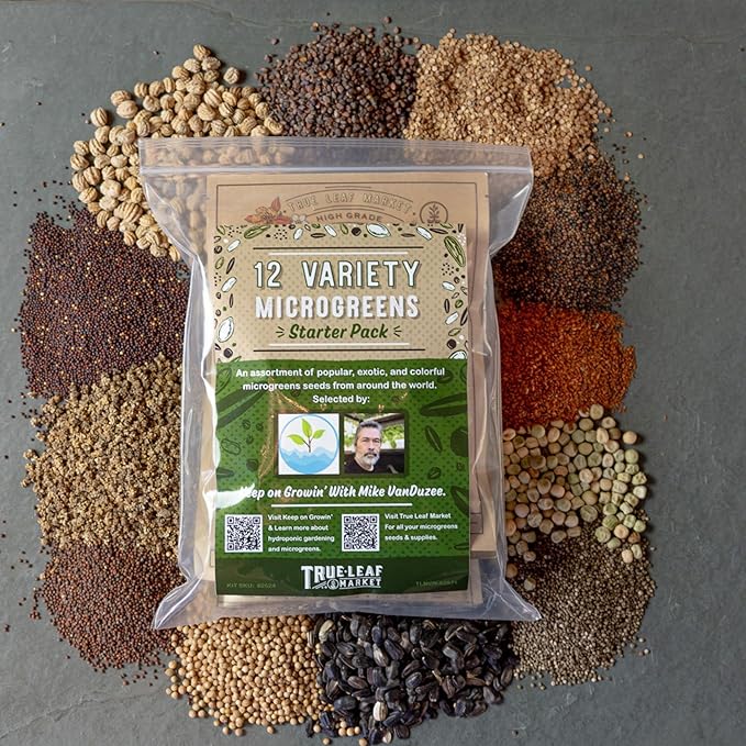 12 Variety Pack Microgreens Seeds Kit - Broccoli Seed for Sprouting Plus Purple Radish, Beet, Sunflower Microgreens, Peas, Shiso, Cilantro, Beet, Pak Choi, Korean Shiso, Cress & More