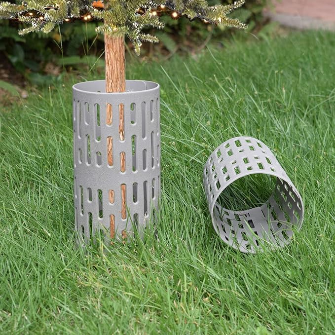 Plastic Tree Trunk Protectors - Nursery Mesh Bark Guard, Prevent Damage From Trimmers, Mowers, Rodents (6 Pack)