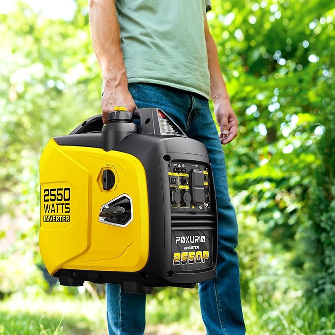 2550-Watt Portable Inverter Generator for Home Use, 1.06Gallon Large Fuel Tank Up to 10 Hours Use, 120V Gas Powered Generator Super Quiet - EPA Compliant-Yellow