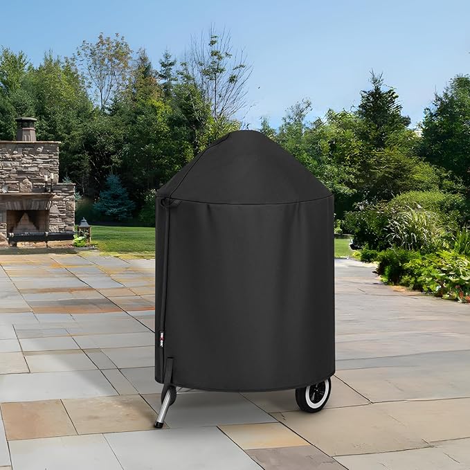 Unicook Round Kettle Grill Cover Compatible with Weber 22 Inch Charcoal Grill, Heavy Duty Waterproof Fade Resistant Small Smoker Cover, All Weather Protection