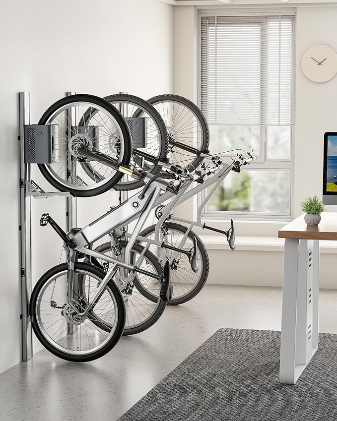 monTEK Automatic Lift EBike Rack – Fits 24-29" Tires, Heavy-Duty Vertical Wall Rack for Bicycles (Up to 71 lbs) - Effortless Lifting, Easy Install - Space-Saving Storage for Garage, Shed, SG