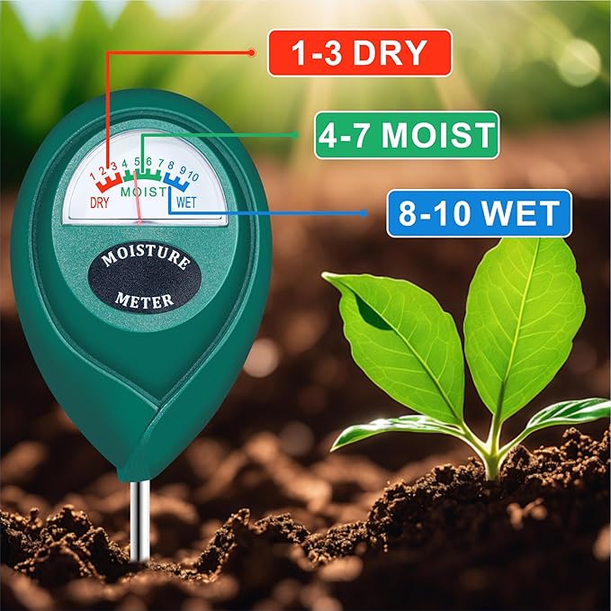 XLUX Long Probe Deep Use Soil Moisture Meter, Water Monitor Indicator Sensor, Hygrometer for Outdoor Indoor Large Pot Plants, Flower, Gardening, Farming