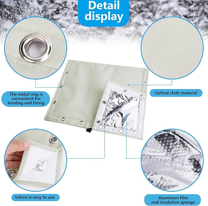 20 x 16 Inch Backflow Preventer Insulation Cover- 3 Way Opening Winter Pipe Insulation Sprinkler Valve Cover (5°F)- Waterproof Water Well Pump Covers for Outside Freeze Protection