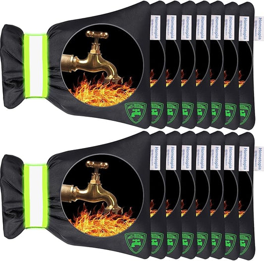 16Pack Outdoor Faucet Covers for Winter - 6.1"W x 8.3"H Outside Hose Bib Spigot Covers Protector Socks for Winter Freeze Protection Insulation Reusable Waterproof Insulated backflow Cover,Black