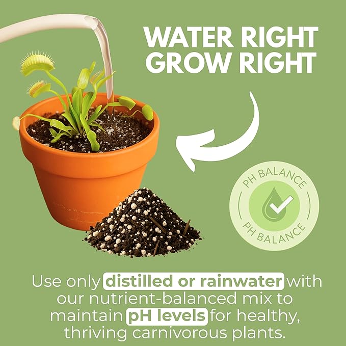 Organic Earth Carnivorous Plant Soil Mix 1 QT - Plant Food Peat Moss & Perlite for Carnivorous Plants - Terrarium Soil, Pitcher Plant Soil, Venus Fly Trap Soil