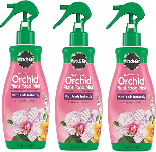 Miracle-Gro Ready to Use Orchid Plant Food Mist, Indoor Orchid Plants, 8 oz, 3-Pack