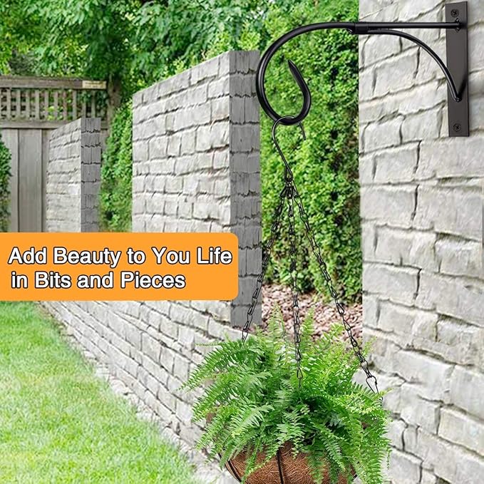 11 Inch Wall Mount Hanging Plant Hook, Rust-Resistant Iron Plant Hanger for Indoor & Outdoor Use