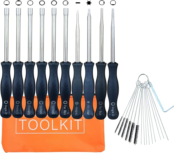 Carburetor Adjustment Tool with Cleaning Brush Needle for Common 2 Cycle Small Engine Echo Stihl Poulan Husqvarna Echo Craftsman MTD Ryobi Homelite Zama Toro Trimmer Weed Eater Chainsaw Pack of 10