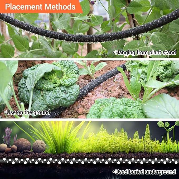 MAMIZO Soaker Hose 50 ft 1/2", Solid Brass Connectors Rubber Longer Lasting, Heavy Duty Drip Hose to Save 70% Water, Soaker Hose for Garden, Lawn and Yard (1/2" 50ft)