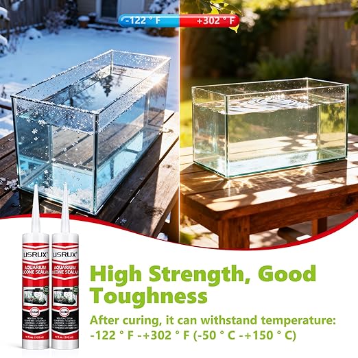 12 Pack Aquarium Silicone Clear Sealant, High Elasticity, Safe for Fish,Fast Curing Waterproof Aquarium Safe Silicone,14 Fl Oz Non-Toxic Fish Tank Safe Sealant,Strong Adhesion
