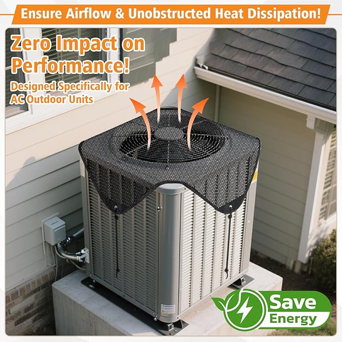 28'' X 28'' Central Air Conditioner Covers for Outside Units,Top Universal AC Unit Mesh Covers Outdoor,Breathable AC Condenser Cover for All Seasons