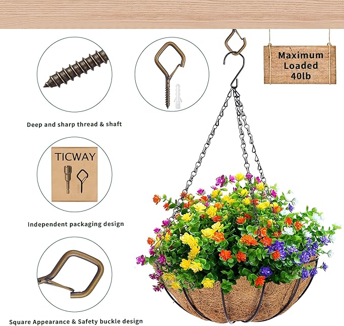 110 PCS Q-Hanger Hooks for String Lights, Ceiling Hangers for Plants & Wind Chimes, Christmas Decorations Outdoor Hooks Bronze