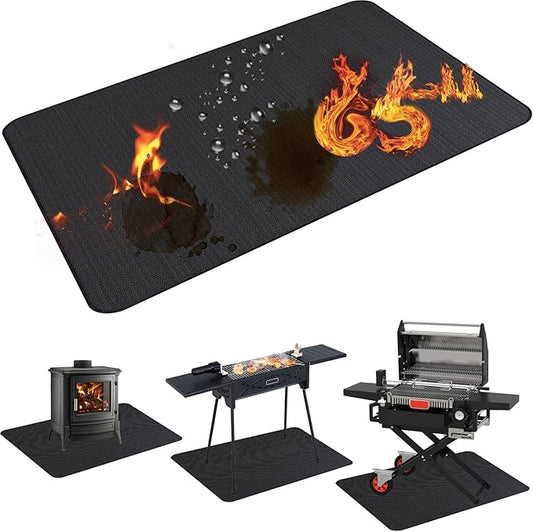 65X48in Grill Mats for Outdoor Grill,Fits Most Grills, Smokers, Griddles and Outdoor Charcoal, Flat Top,Deck and Patio Protector