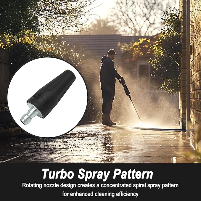 2000 PSI Turbo Nozzle, Replacement for Greenworks 5201402, Compatible with all Greenworks Pressure Washers, 1/4-Inch Quick Connect