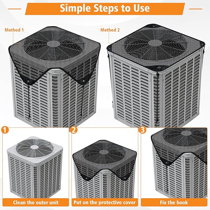 28'' X 28'' Central Air Conditioner Covers for Outside Units,Top Universal AC Unit Mesh Covers Outdoor,Breathable AC Condenser Cover for All Seasons