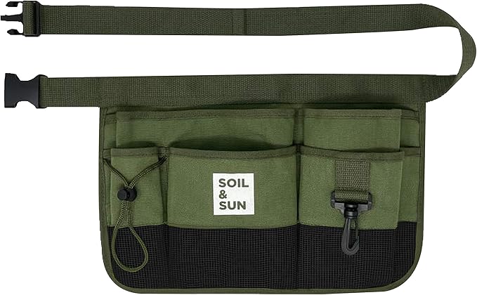 Soil & Sun Garden Tool Belt for Women, Tool Apron, Utility Belt Women, Teacher, Canvas Waist Apron with Pockets,Garden Aprons