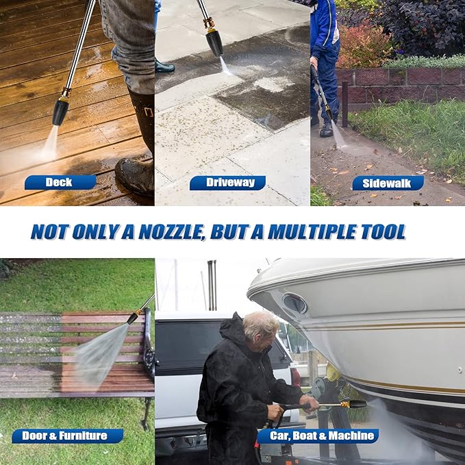 MEKOH 4000PSI Turbo Nozzle Universal Pressure Washer Nozzle Tips Rotating Nozzle 2.6 Orifice Power Washer Nozzle Accessories 2.6GPM Spray Nozzle for Concrete, Driveway, 1/4'' Quick Connect Attachment