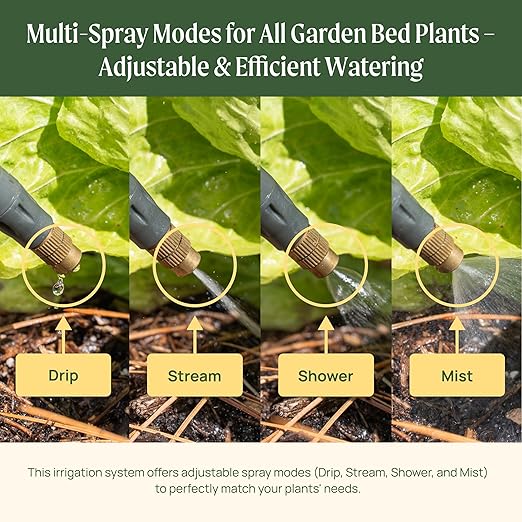 Vego Garden Irrigation Kit - Drip Irrigation System for Raised Garden Beds, Efficient Watering Solution for Vegetables, Flowers, and Plants, Easy DIY Installation (Large)