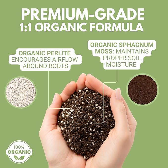 Organic Earth Carnivorous Plant Soil Mix 1 QT - Plant Food Peat Moss & Perlite for Carnivorous Plants - Terrarium Soil, Pitcher Plant Soil, Venus Fly Trap Soil