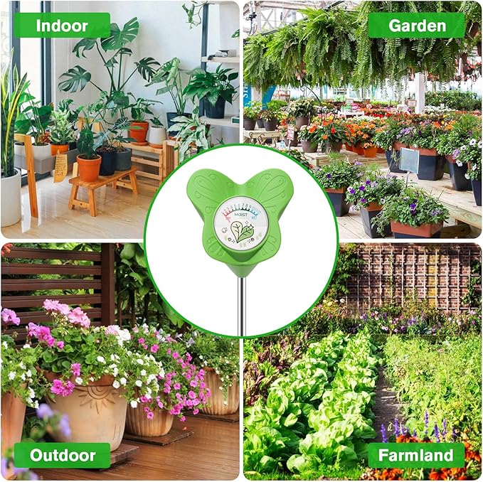 UNIWA Soil Moisture Meter, Plant Water Meter for House Plants and Indoor Potted Plants, Soil Moisture Monitor for Garden, Farm, and Lawn Plant Care,No Battery Needed