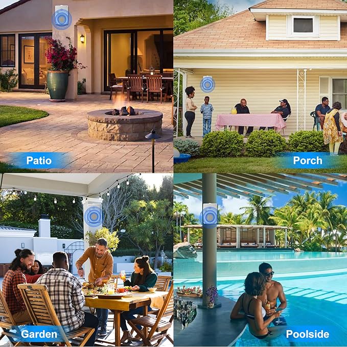 Herdio 400W 6.5 Inch Passive Outdoor Speakers Wired Waterproof,2 Way Wall Mounted Speakers with Powerful Bass for Patio Home Indoor Poolside Deck Backyard (Pair,White)