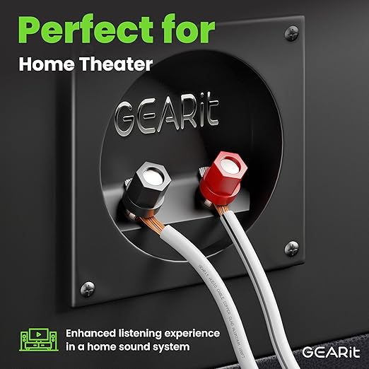 14AWG Speaker Wire, GearIT Pro Series 14 AWG Gauge Speaker Wire Cable (500 Feet / 152.4 Meters) Great Use for Home Theater Speakers and Car Speakers White