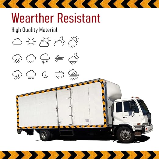 2 Inch X 200 Feet Black Yellow Arrow Reflective Hazard Safety Warning Caution Tape, Reflector Industrial Marking Tape for Trailers Vehicles Stairs Steps Floor Boats Outdoor Waterproof