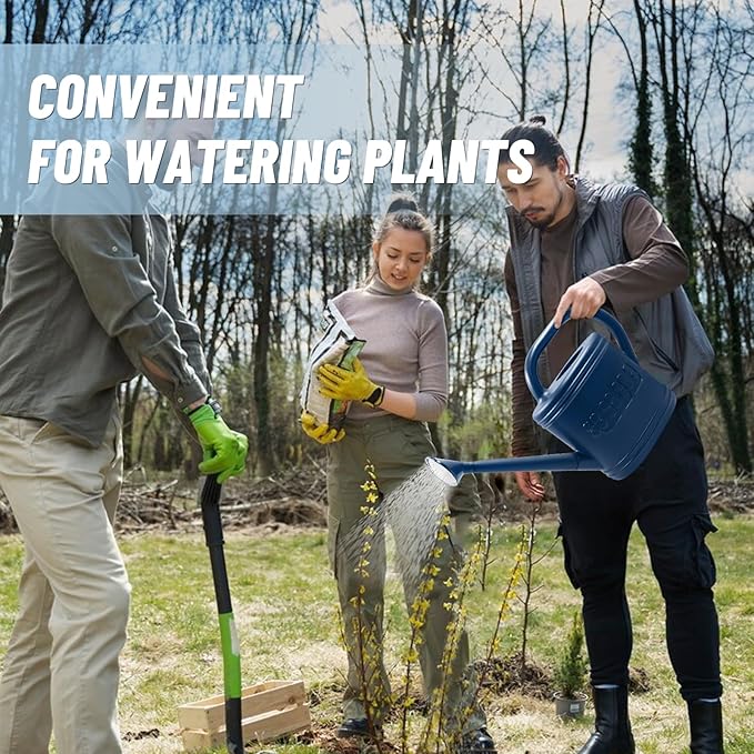 2 Gallon Watering Can, Outdoor Watering Can for Plants, Garden Water Can with Removable Long Spout and Stainless Steel Sprinkler Head, Large Water Can for Greenhouse (Dark Blue, 2 Gallon)