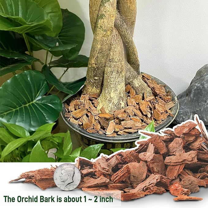 14 Quart Organic Orchid Bark for Potting-Natural Orchid Mulch for Potted Plants, Root Development of Orchid Plants and Garden Soil Amendment Mix