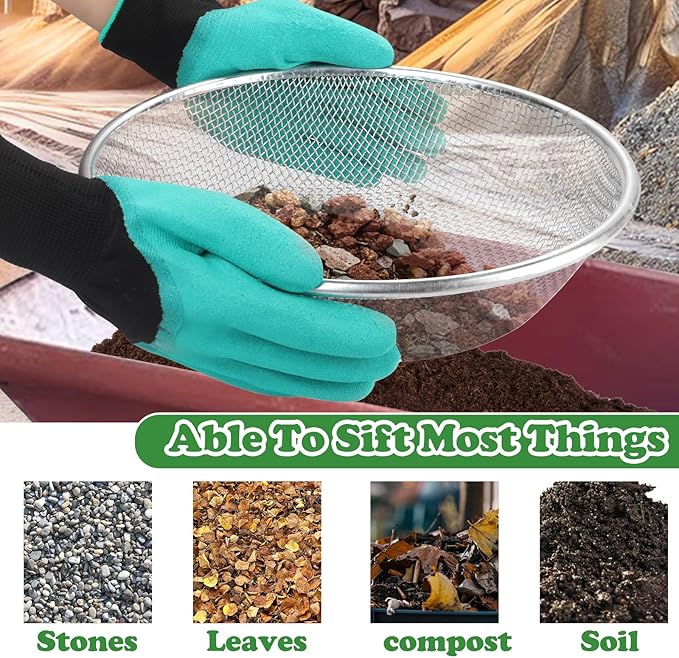Soil, Sand, and Compost Sifter for Gardening – Sieve for Rocks, Dirt, and Organic Material – Fits 5-Gallon Buckets-3/8 in Aperture