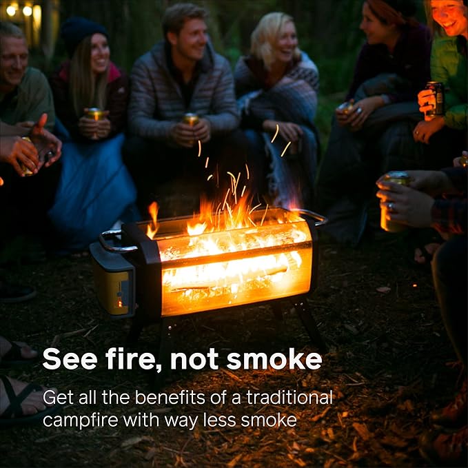 BioLite FirePit+ Smokeless Fire Pit and Grill, Charcoal and Wood Burn with Integrated Fan