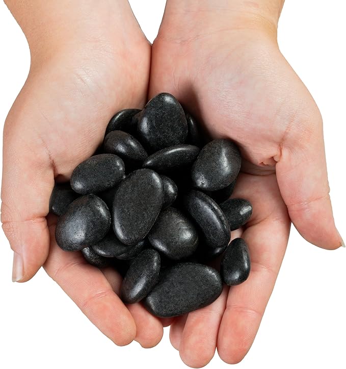 MSI Decorative Polished Black Pebbles, 0.4 inch, 40 lb. Bag (55 Bags/Pallet)