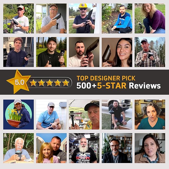 Spot Light Brass - Outdoor Landscape Spotlights LED, 12V Low Voltage Landscaping Uplights Hard-Wired, All Weather Bronze for Backyard Lawn with Warm White Changeable Bulbs (8 Pack)