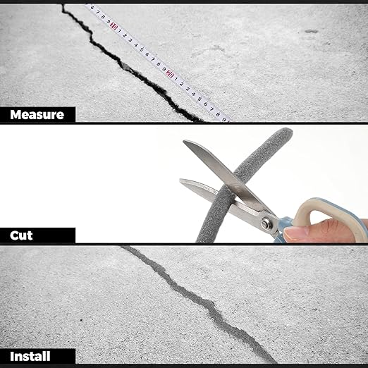 1/2 Inch x 100 ft Foam Backer Rod for Gaps Joints Concrete Crack Filler Caulk Saver Bulk Foam Backing Rod Concrete Filler Rope for Weather Stripping Door Seal (Gray)