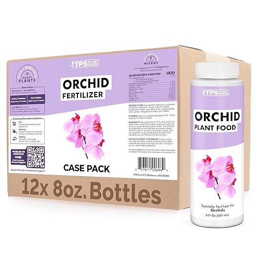 Orchid Plant Food for All Orchids and Acid Loving Houseplants, Promotes Growth and Blooms, Liquid Fertilizer, 8 Oz Bottles Case Pack - 12 Count