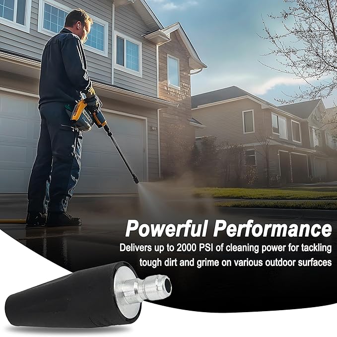 2000 PSI Turbo Nozzle, Replacement for Greenworks 5201402, Compatible with all Greenworks Pressure Washers, 1/4-Inch Quick Connect