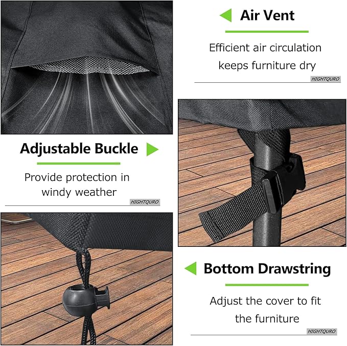 Patio Furniture Covers Waterproof, Heavy Duty 600D Outdoor Furniture Covers for Outside Sectional Sofa Set,Tear Resistance and Anti-UV, Black,126"L x 63"W x 28"H