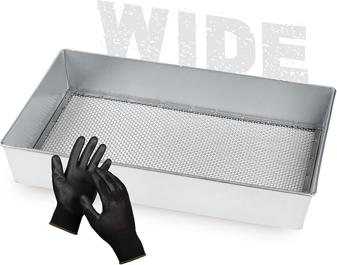 Soil Sifter, Wide Size (17.5 x 11.5 inches) with 1/8-inch Mesh, Garden Sieve for Dirt, Sand, Rocks, and Compost