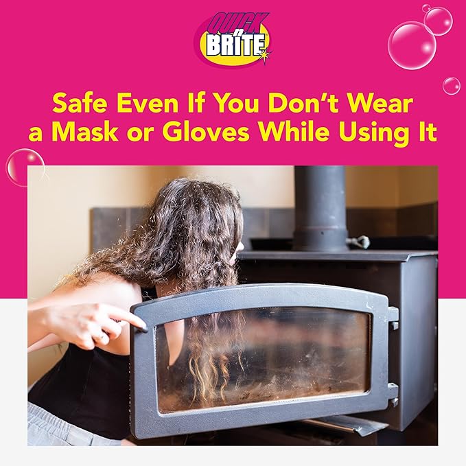 Quick ‘n Brite Fireplace Gel Cleaner for Brick, Stone, Rock, Tile, and Marble, Nonabrasive Fireplace Cleaner, Made in the USA, 64oz (Pack of 2)