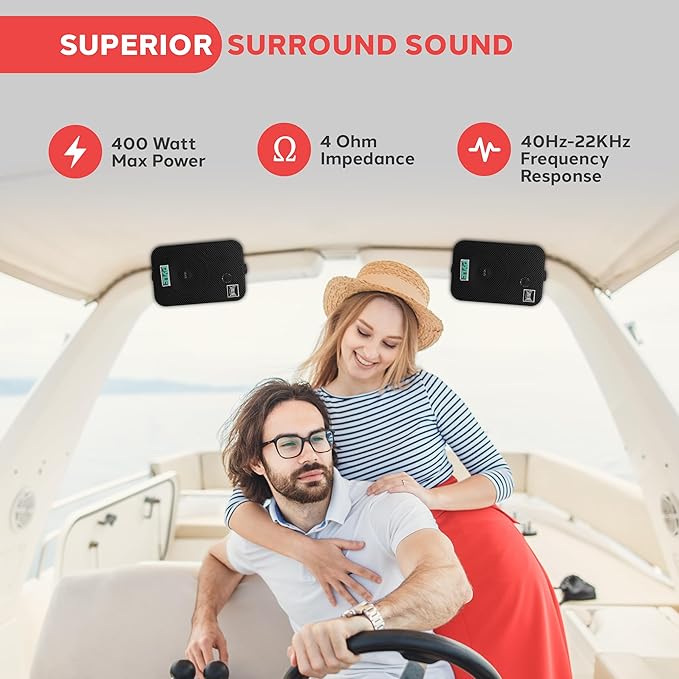 Pyle Home Dual Waterproof Outdoor Speaker System - 5.25 Inch Pair of Weatherproof Wall/Ceiling Mounted Speakers w/Heavy Duty Grill, Universal Mount - for Use in The Pool, Patio, Indoor PDWR40B (Black)