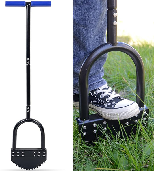Edger Lawn Tool 41in Border Edger with Spring Steel Blade Long Rubber Handle Wide Footplate Rustproof Manganese Steel Half Moon Edger for Garden Maintenance