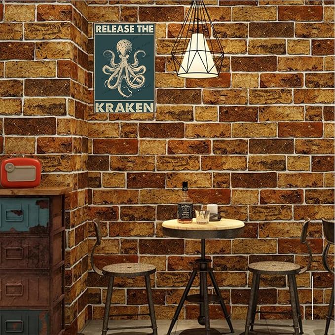 Metal Signs Release The Kraken Vintage Octopus Tin Sign for Home Office Kitchen Bar Cafe Garden Wall Decor 12x8 Inch