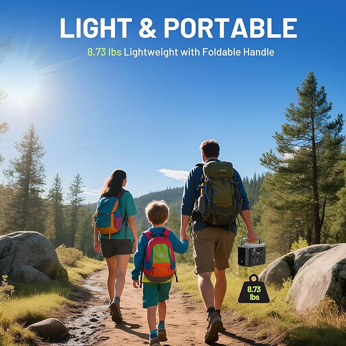 Portable Power Station 300W, 299.5Wh/83200mAh Solar Generator with 120V Pure Sine Wave AC Outlet, Backup Lithium Battery Pack for CPAP Outdoor RV Camping Emergency Home Use