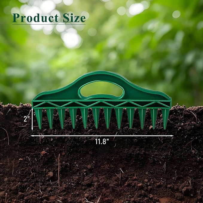 Seed Spreader Tool - 12-Hole Adjustable Seed Planter with Ergonomic Handle, Lightweight PP Soil Digger for Vegetables, Flowers, Lawns, Raised Beds (190g)