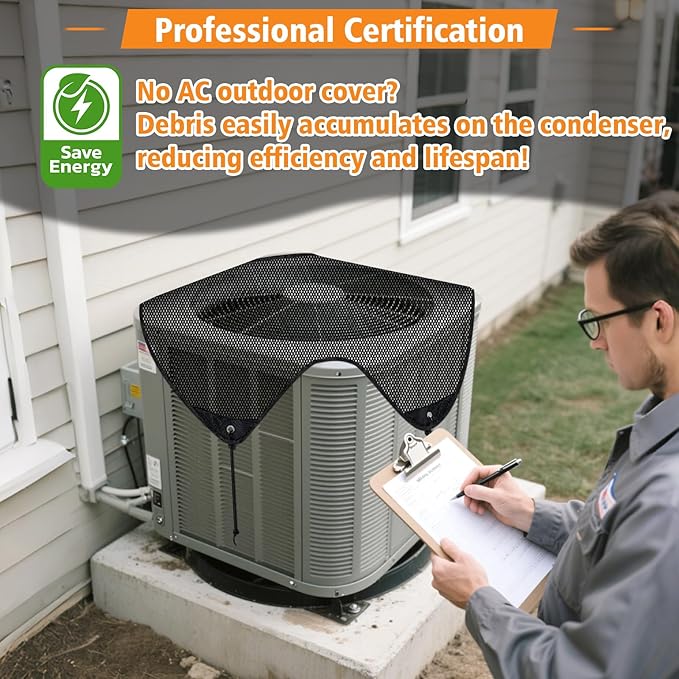 28'' X 28'' Central Air Conditioner Covers for Outside Units,Top Universal AC Unit Mesh Covers Outdoor,Breathable AC Condenser Cover for All Seasons